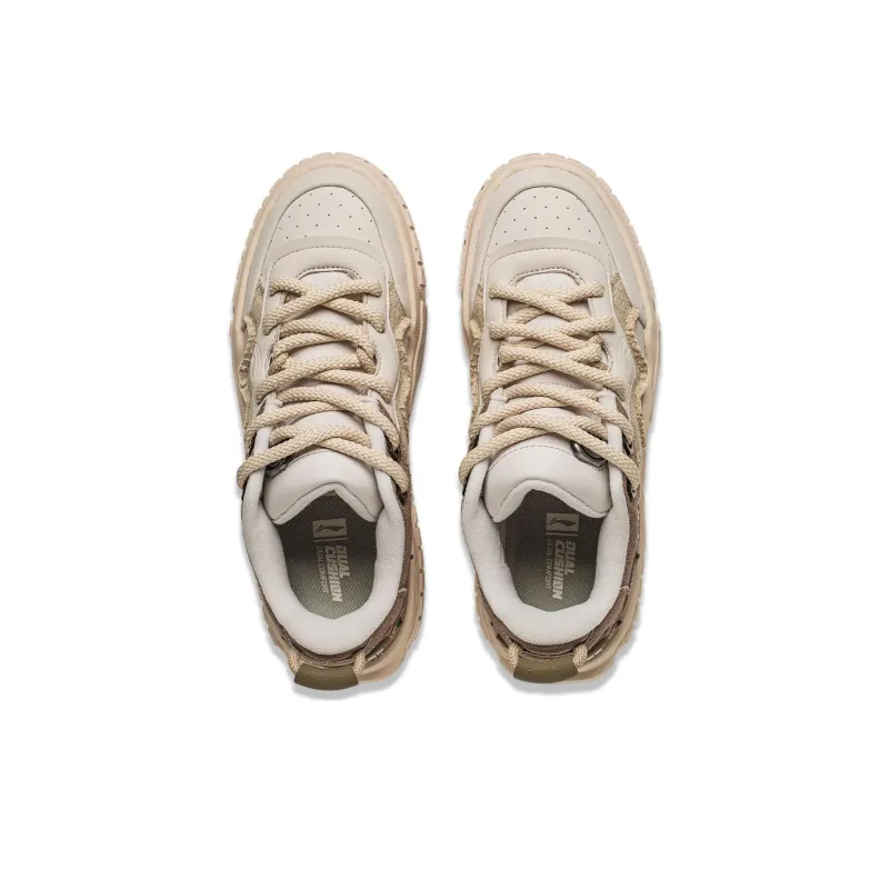 LiNing 001 UNBLOCK Lightweight And Wear resistant Low Top Skateboard Shoes Men's Beige-3