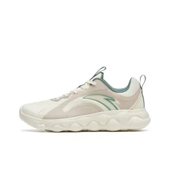 Anta Sheepskin Cushioning, Slip Resistant, And Abrasion Resistant Low Top Running Shoes Men's White Gray Green