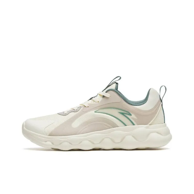 Anta Sheepskin Cushioning, Slip Resistant, And Abrasion Resistant Low Top Running Shoes Men's White Gray Green-0
