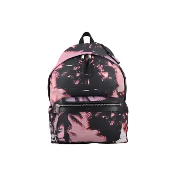 SAINT LAURENT Polyamide Backpack Women's Black/Pink