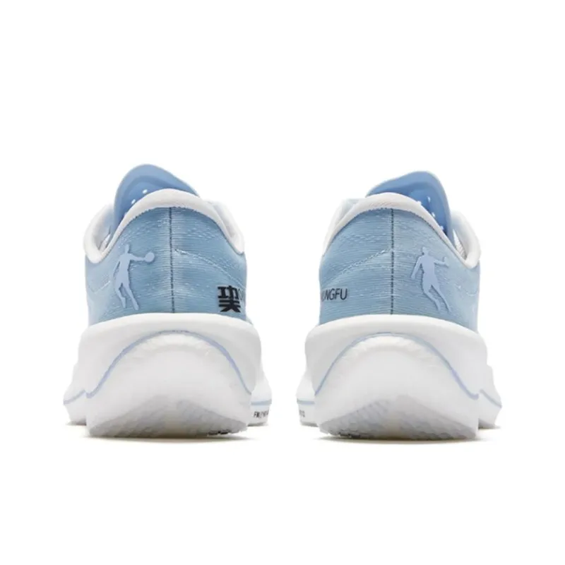 QIAODAN Feiying PB2.0 Cushioned Slip Resistant Abrasion Resistant Low Top Marathon Running Shoes Men's Blue White-5