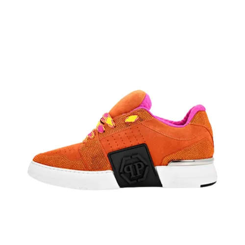 PHILIPP PLEIN Super Street Skateboard Shoes Men Low-Top Orange