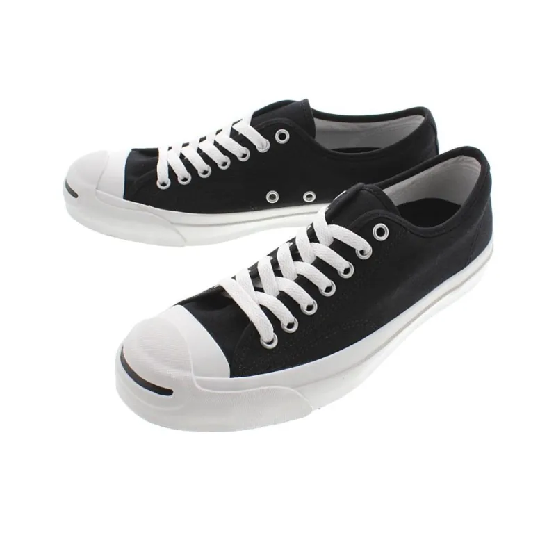 Converse Jack Purcell Laugh Anti Slip Wear Resistant Low Top Canvas Shoes Women's Black White-2