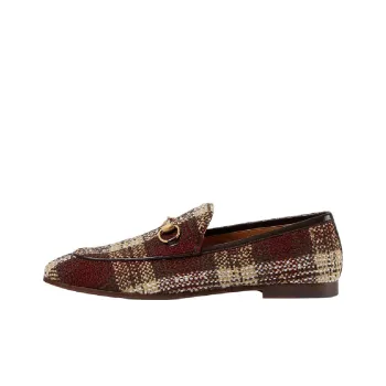 GUCCI Jordaan Loafers Men's Red Brown