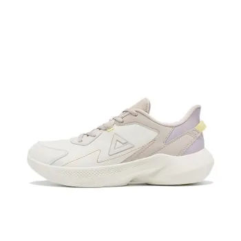 PEAK Effortless Anti Slip And Wear Resistant Lightweight Low Top Running Shoes Women's White Gray Purple