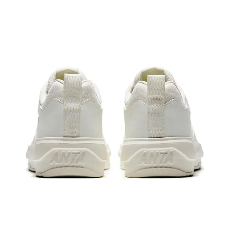 Anta Life Collection Anti Slip Wear Resistant Low Top Skateboard Shoes Men's White-3