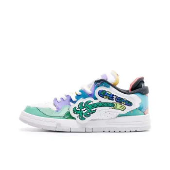 Steven Harrington X LiNing Wei Wu PRO Skateboard Shoes Men Low Top Kohlrabi Green/Light Blue Purple/Mist White