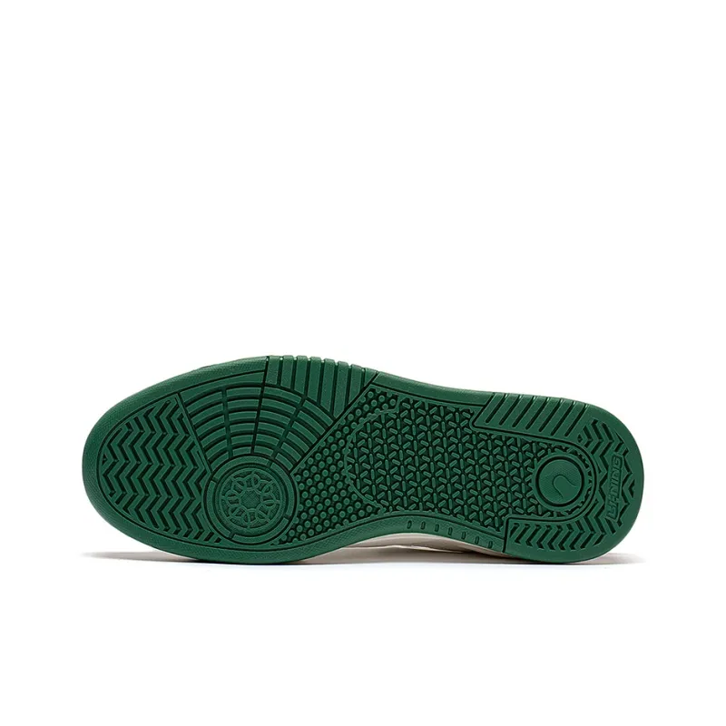 LiNing Yuebai Warm Low-Top Skateboard Shoes Unisex White Red Green-4