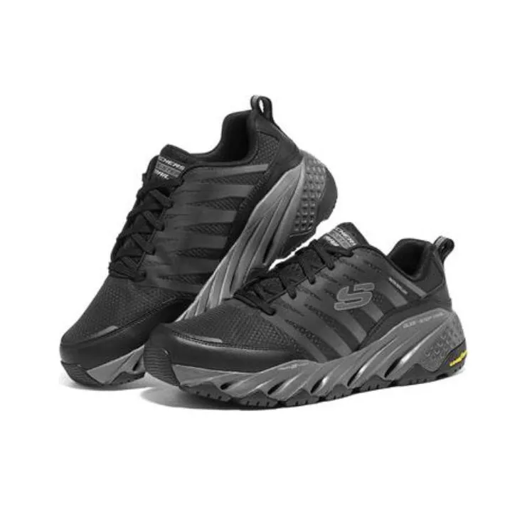 Skechers Glide Step Trail Cushioning Anti Slip And Wear Resistant Low Top Sports Casual Shoes Men's Black Gray Color-2