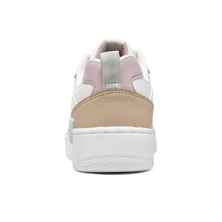 Skechers Sport Court 92 Abrasion Resistant Breathable Low Top Skateboard Shoes Women's White Yellow Pink-3
