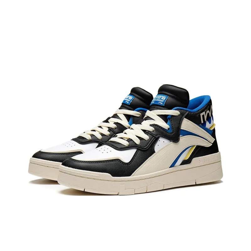 LiNing Mid Prm Slip Resistant, Abrasion Resistant, Lightweight Mid Top Skateboard Shoes Men's Black Blue-2