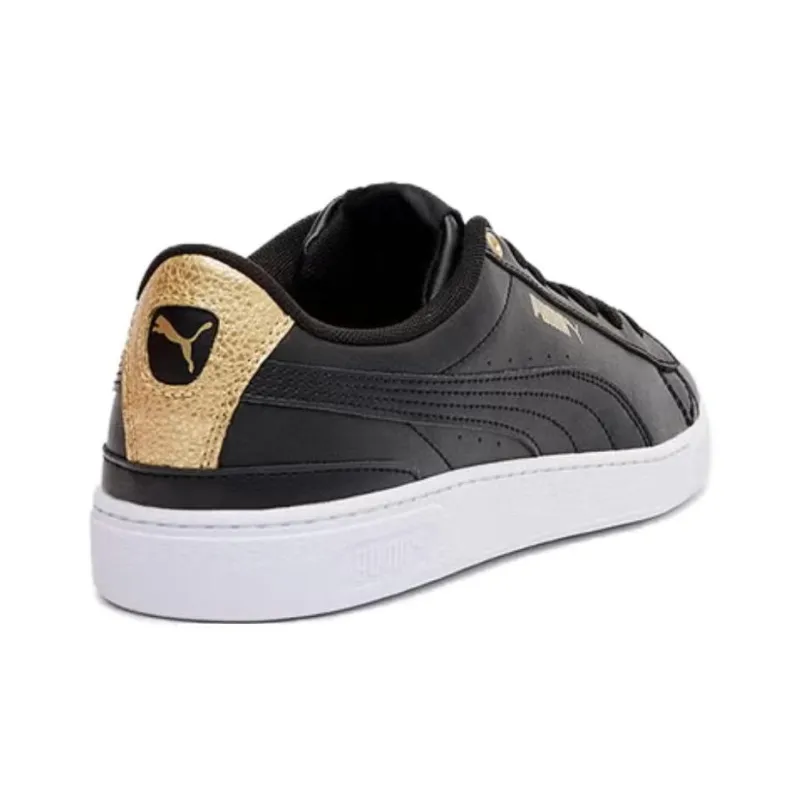 PUMA Vikky V3 Anti Slip Wear Resistant Low Top Skateboard Shoes Women's Black Gold-3