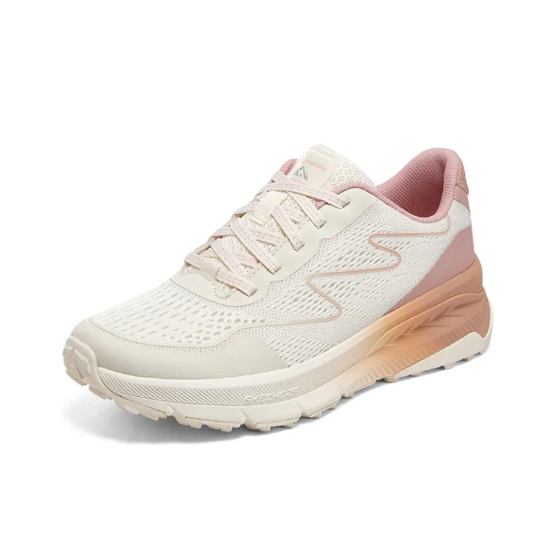 Skechers Switch Back Cushioning Anti Slip And Wear Resistant Low Top Trail Running Running Shoes Women's White Pink-2