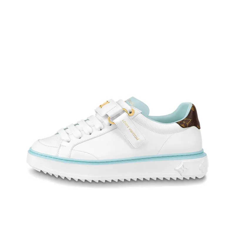 LOUIS VUITTON Time Out Sneakers 'White Blue Brown' Women's-0