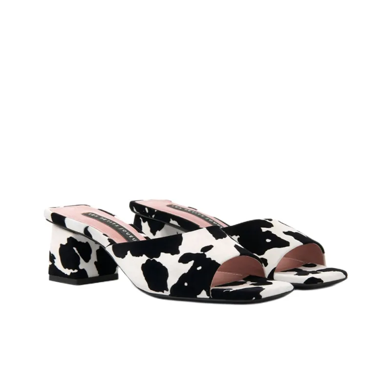 Les Petits Joueurs Abrasion-Resistant Slide Slippers Women's Black White-3