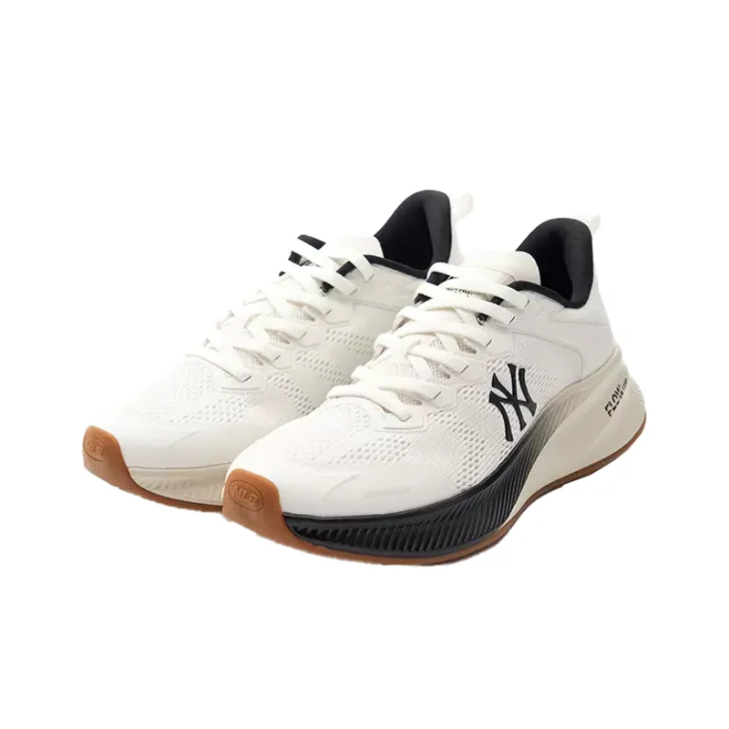 MLB Chunky Runner Ath flow Anti Slip Wear Resistant Low Top Casual Running Shoes Unisex Ivory White-1