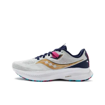 Saucony Guide 15 Guide Cushioning Rebound Low Top Running Shoes Women's Gray Gold