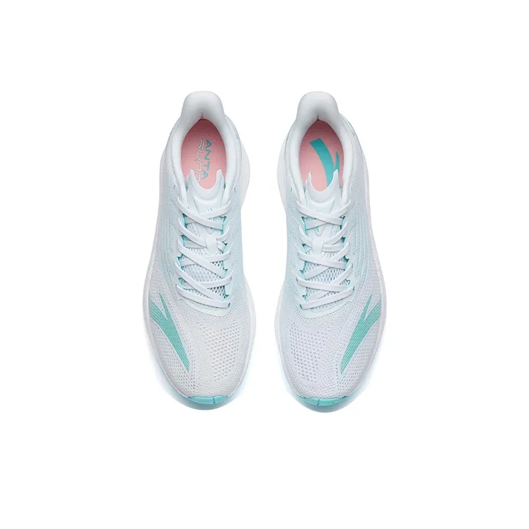 Anta MACH 2.0 Cushioning Anti-Slip And Wear-Resistant Low-Top Running Shoes White Blue-3