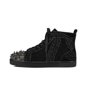 CL LUBOTING Lou Pik Pik Strass High Top Skateboard Shoes Men's Black