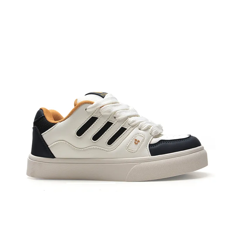 STUR YSN Wear resistant And Lightweight Low Top Skateboard Shoes Unisex White Dark Blue-3