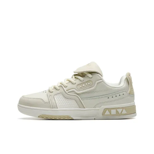 ANTA AOYU Skateboard Shoes Women's Low-Top Light Beige/Granular Beige Yellow/Ivory White