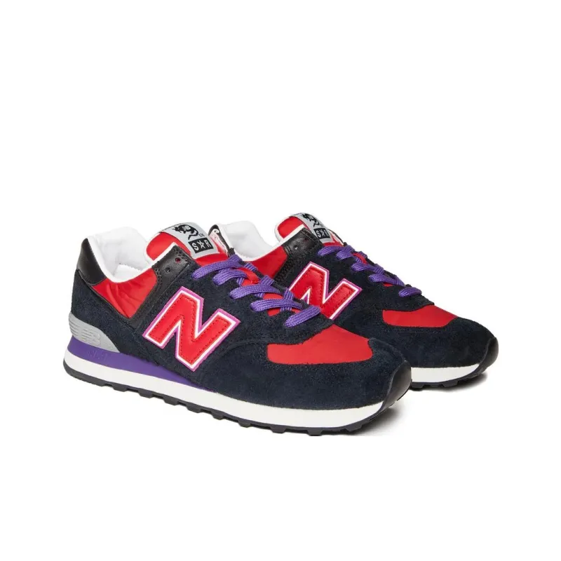 Stray Rats x New Balance NB 574 Slip-Resistant Low-Top Running Shoes Men's Black Red-3