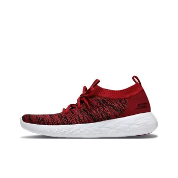 Skechers GO RUN 600 Cushioning Anti-Slip And Wear-Resistant Low-Top Running Shoes Red Black