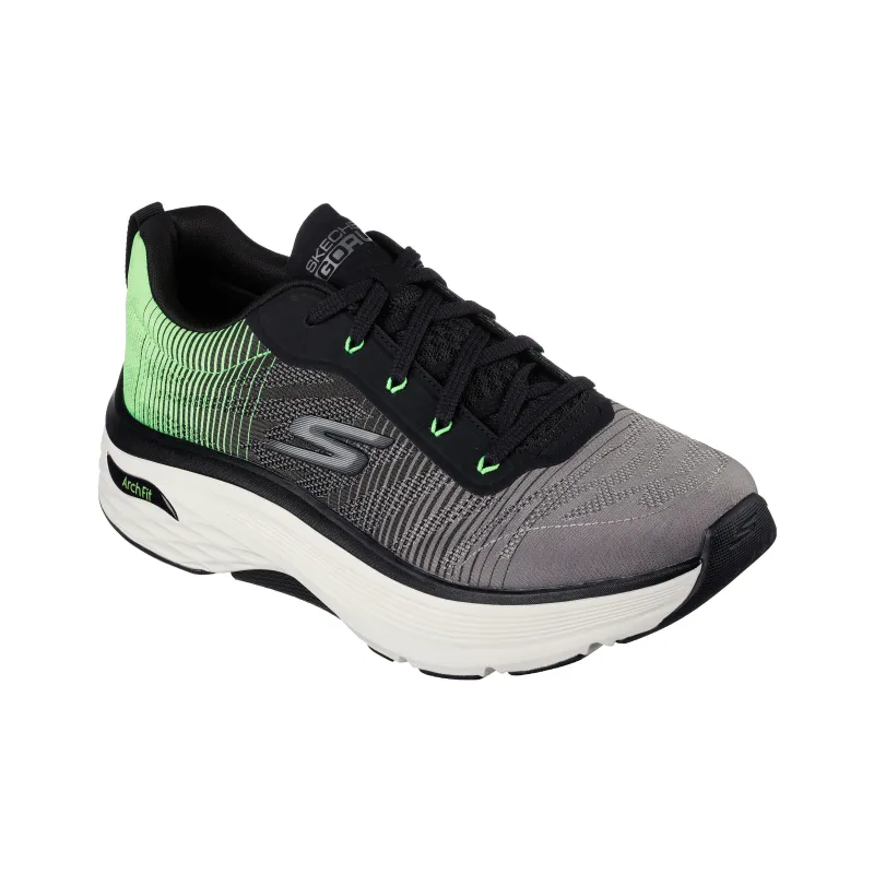 Skechers Max Cushioning Arch Fit- Come Back Anti-Slip And Wear-Resistant Breathable Low-Top Running Shoes Black Green-2