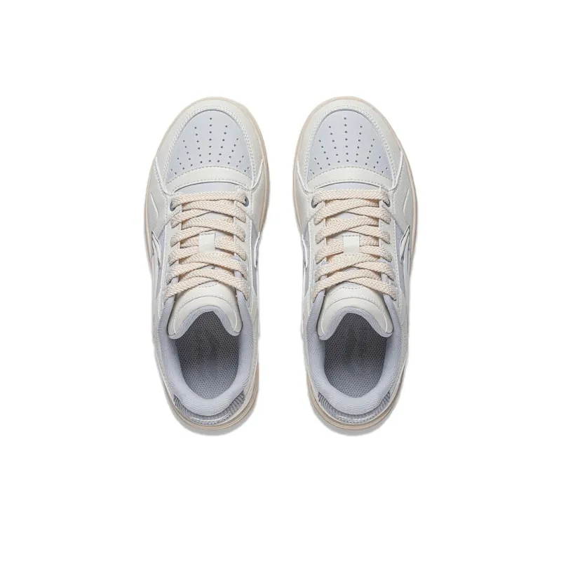 LiNing Tianji 2.0 Slip Resistant Breathable Low Top Skateboard Shoes Women's White Gray-3