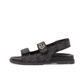 GUCCI Double G plaque Denim Sandals