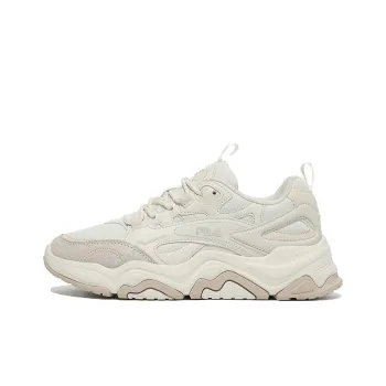 FILA Tiny Rumble Cushioning, Wear Resistant Low Top Casual Shoes Unisex Ecru Korean Style