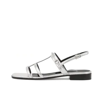 GUCCI Horsebit Caged Metallic Leather Sandals