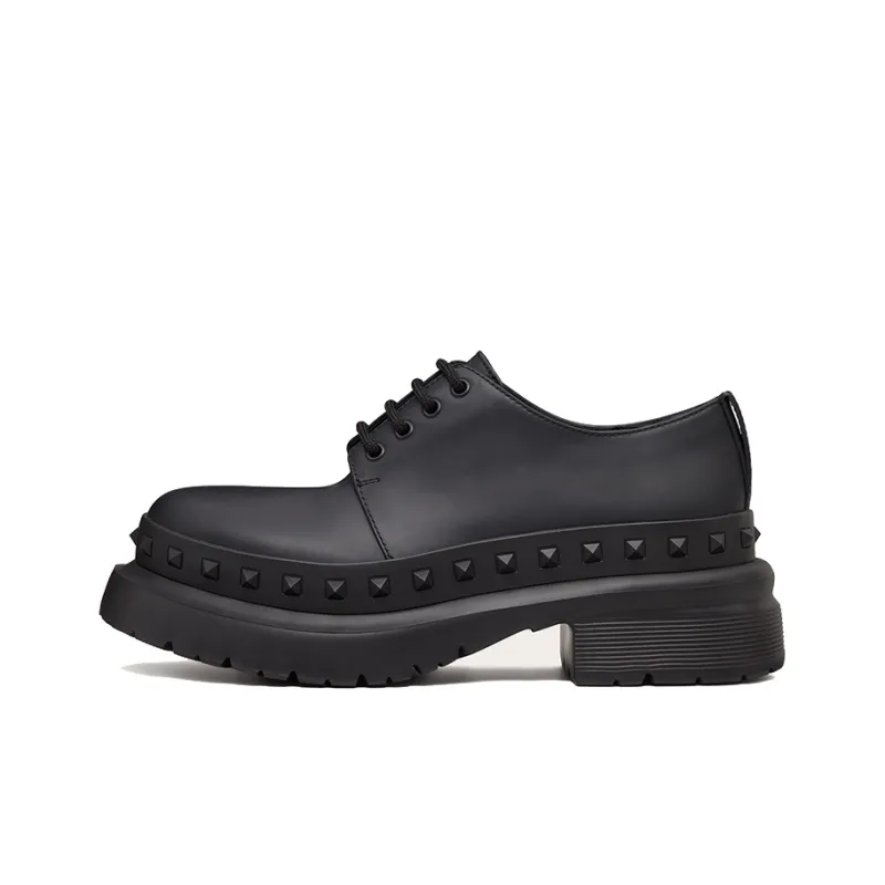 Valentino Garavani M Way Rockstud Round Toe Derby Shoes-0
