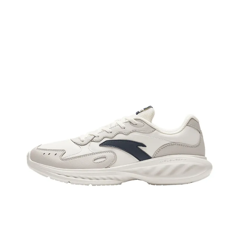 Anta Nebula Abrasion Resistant Breathable Low Top Casual Running Shoes Men's White Gray-0