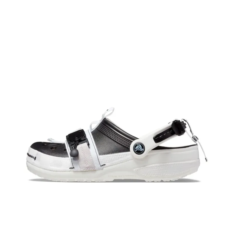 Crocs Classic Zip Tie Buckle Clogs 'Black White'-0