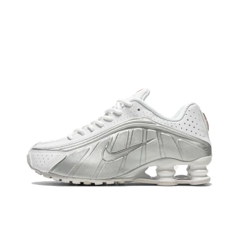 Nike Shox R4 White Metallic Silver Women's-0