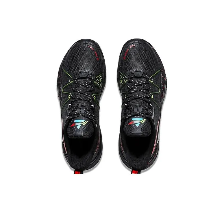 LiNing Light Speed 1.5 Abrasion Resistant Breathable Rebound Low Top Basketball Shoes Men's Black Red-2