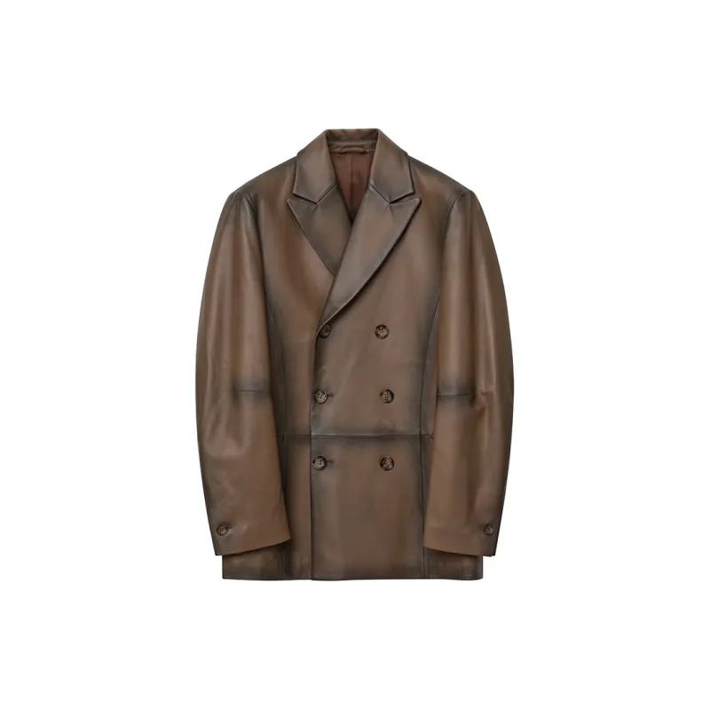 J.D.V Leather Jacket Men's Khaki-1