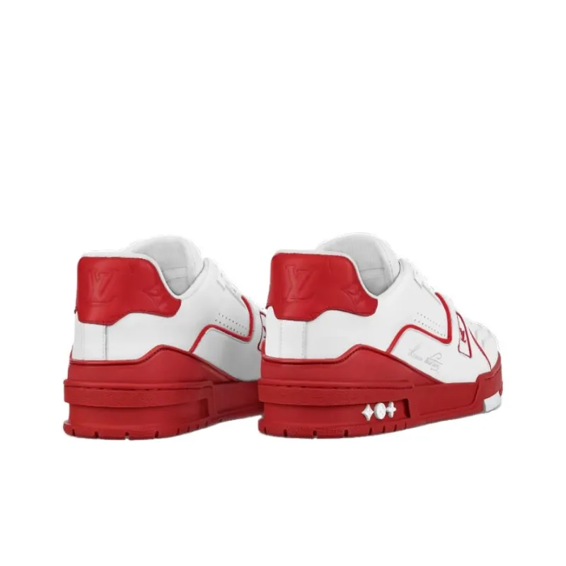 LOUIS VUITTON Lv Trainers 'White With Red'-3