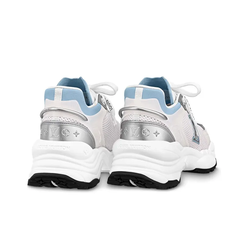 LOUIS VUITTON Run 55 Low-Top Sports Casual Shoes Women's White Blue-3