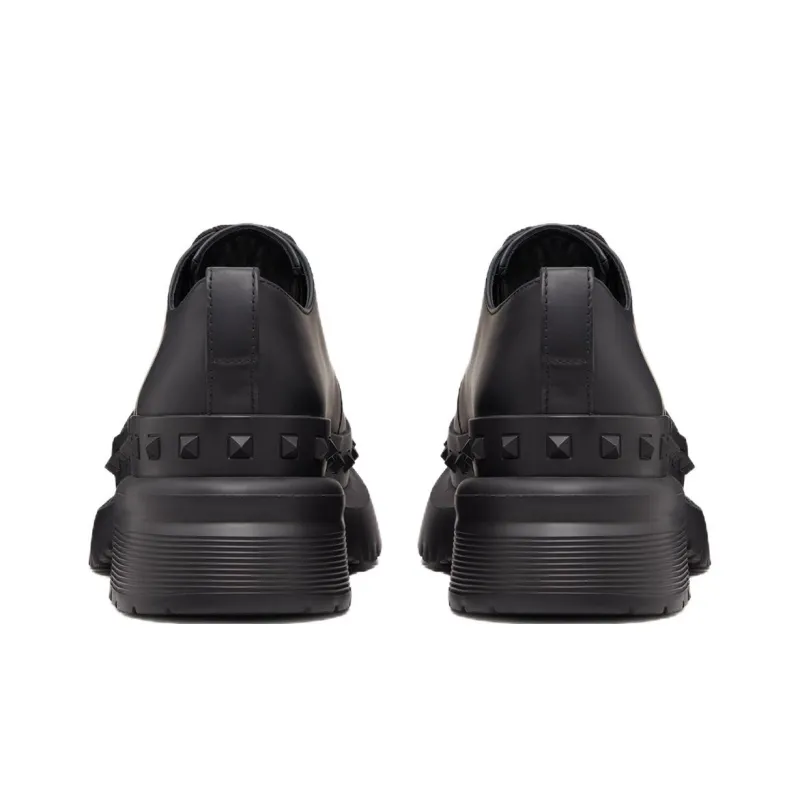Valentino Garavani M Way Rockstud Round Toe Derby Shoes-4