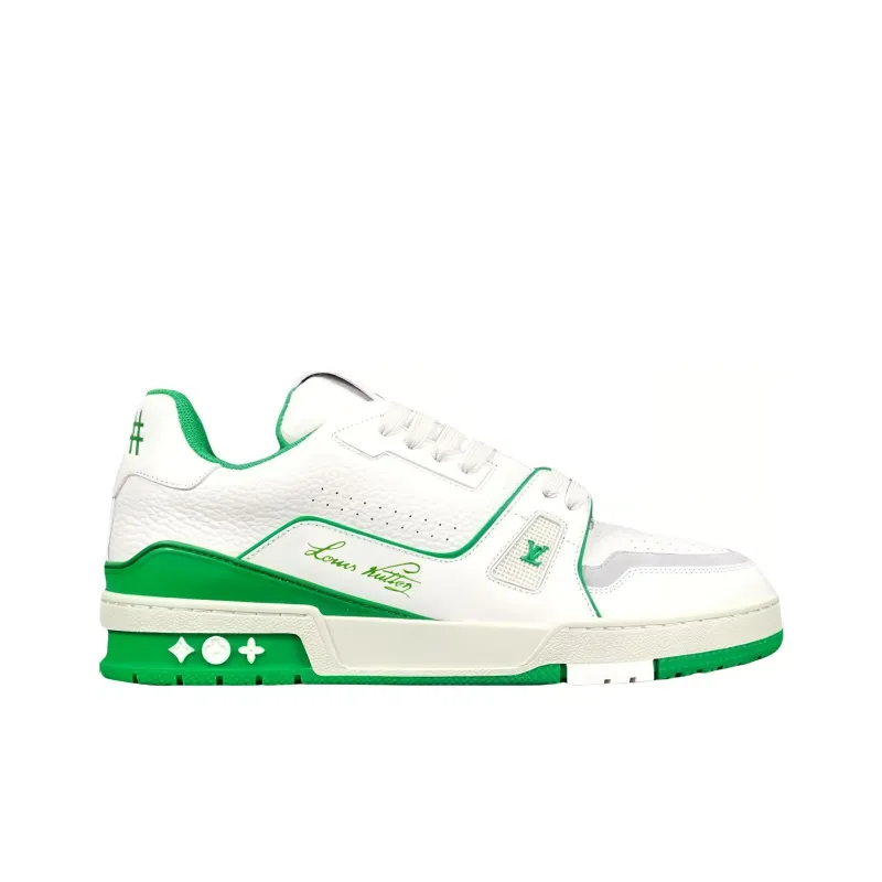 LOUIS VUITTON Trainer #54 Signature White Green-1