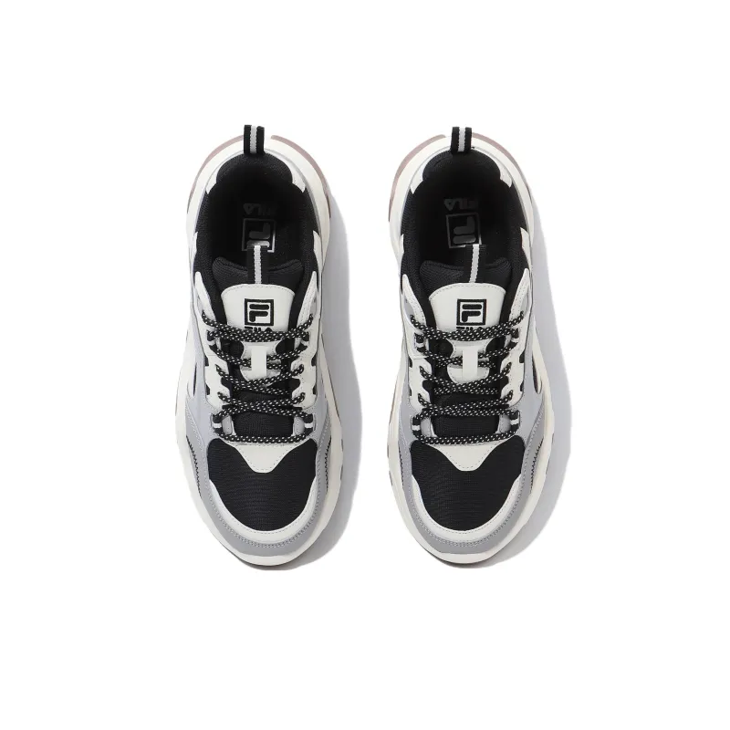 FILA Tiny Rumble V2 Cushioning Wear Resistant Low Top Casual Shoes Unisex Black White Gray-3