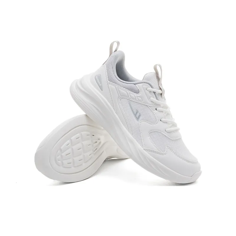 Warrior Shock Absorbing, Non Slip, Wear Resistant, Breathable And Lightweight Low Top Casual Shoes Unisex White Gray-3