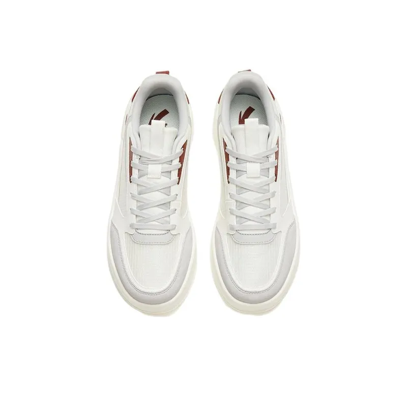 Anta Rubber Bullet Slip Resistant, Abrasion Resistant, Lightweight Low Top Skateboard Shoes Men's White Gray Red-2