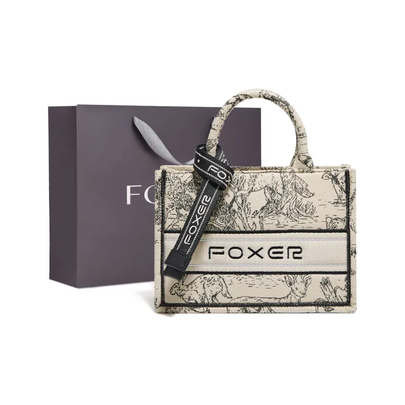 FOXER Fabric Fashion Commute Handbag Shoulder Bag Crossbody Bag Regular Women's Graffiti Black-0