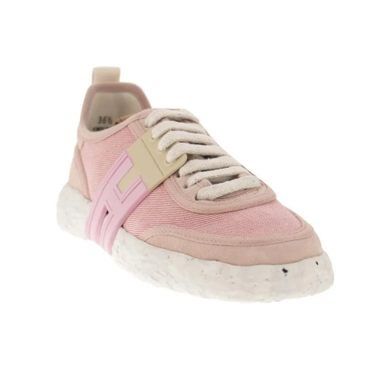 HOGAN 3R Low Top Sports Casual Shoes Women's Pink-1