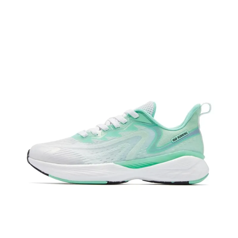 QIAODAN Flying Shadow Team1.0 Anti Slip Wear Resistant Low Top Running Shoes Men's White Green-0