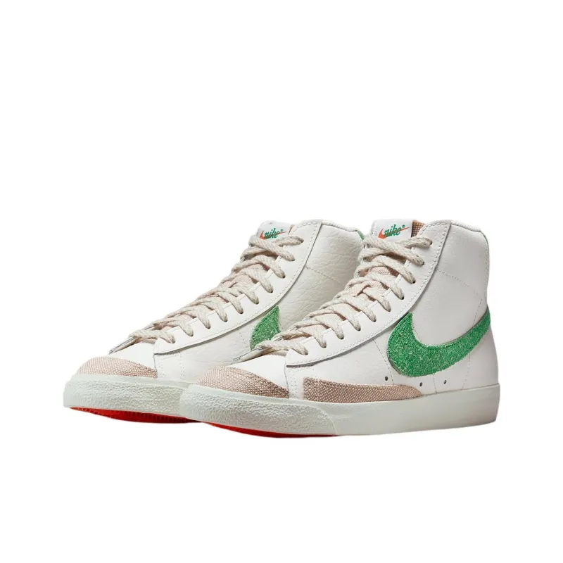 Nike Blazer Anti-Slip And Wear-Resistant Lightweight Mid-Top Skateboard Shoes White Green-2