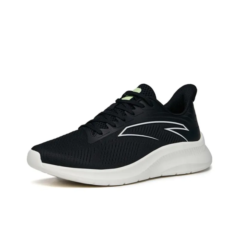 Anta Cushioned Anti-Slip Wear-Resistant Breathable Lightweight Low-Top Running Shoes Men's Black-1